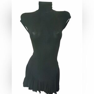 Bruno Duluc for KUSH Black Turtleneck Dress